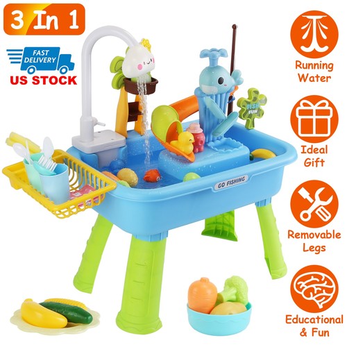 Kids water table with running - with,