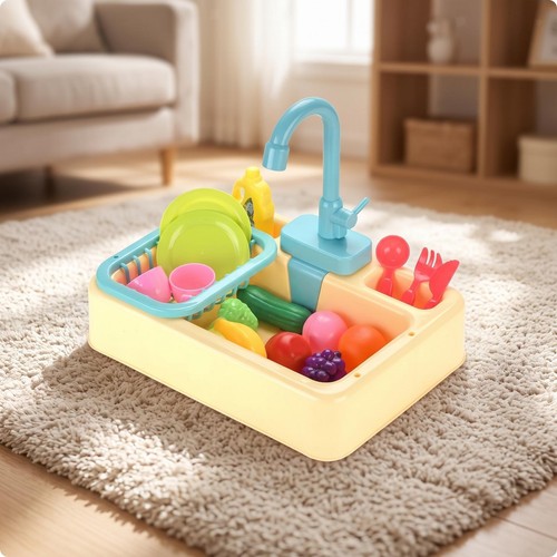 Toy sink with running - sink,
