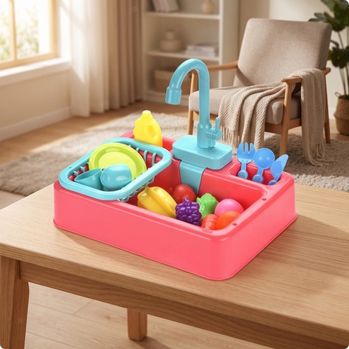 Plastic toy kitchen sink with - kitchen,