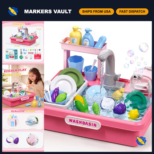 Interactive kitchen play - kitchen, sink