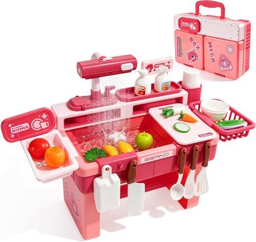 Kids play sink toy pink - toy,
